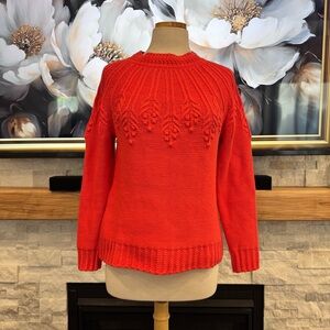 EUC Talbots tomato red/ orange crewneck sweater Size M